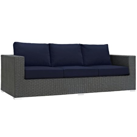 EAST END IMPORTS Sojourn Outdoor Patio Sofa- Canvas Navy EEI-1860-CHC-NAV